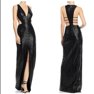 Aidan by Aidan Mattox Womens Metallic V-Neck Dress